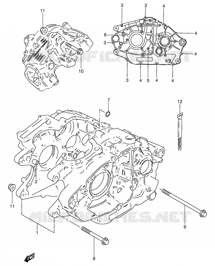 CRANKCASE Suzuki MOTO 250 GN 1994  GN250R(E2)