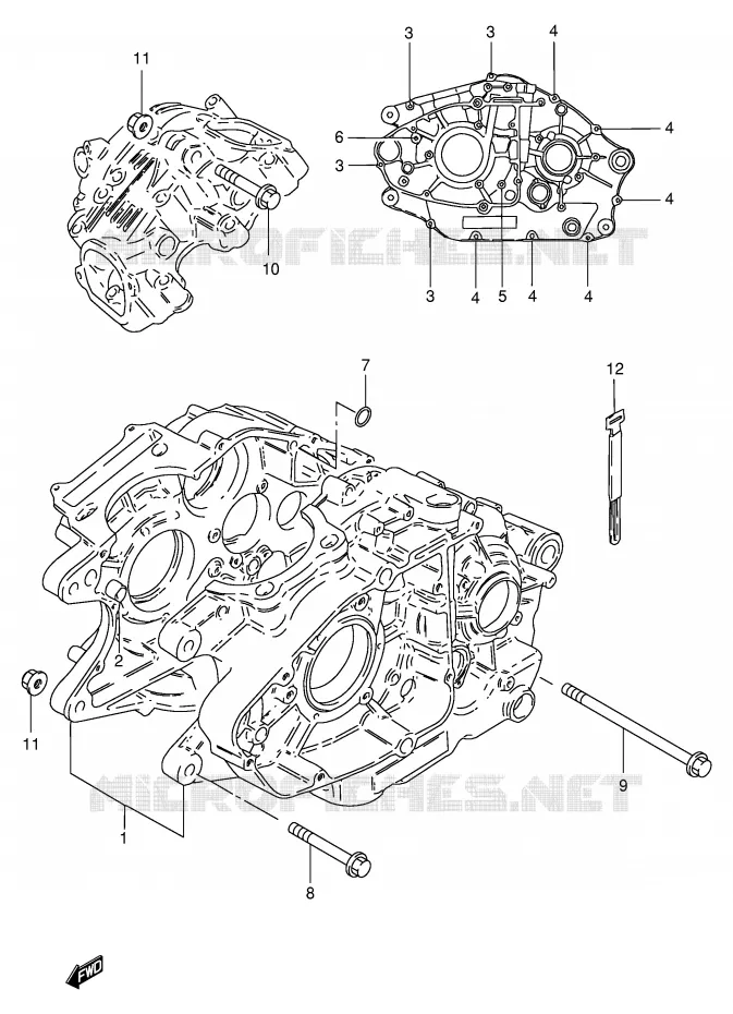 CRANKCASE Suzuki MOTO 250 GN 1999  GN250EX(E2)