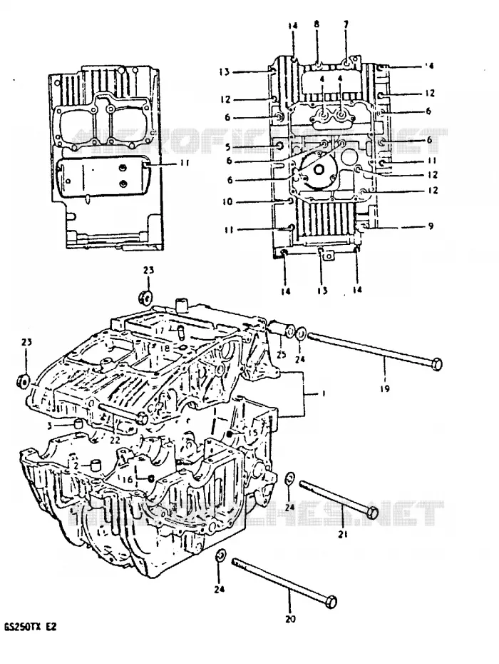 CRANKCASE Suzuki MOTO 250 GS 1999  GS250TX(T/X)
