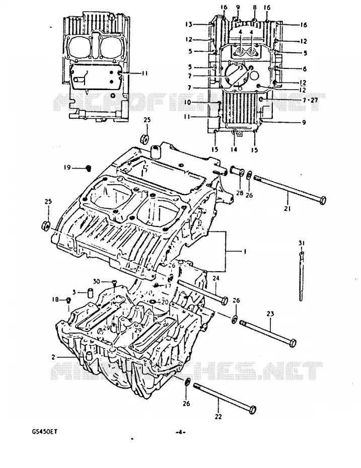 CRANKCASE Suzuki MOTO 450 GS 1996  GS450T(T)