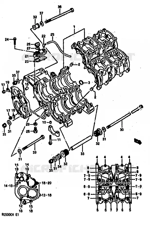 CRANKCASE Suzuki MOTO 500 GS-E 1990  GS500EL(E1)