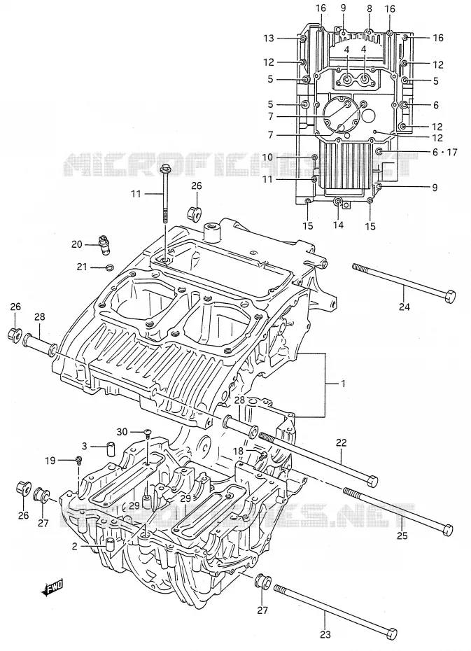 CRANKCASE Suzuki MOTO 500 GS-E 1995  GS500ES(E28)