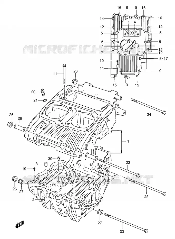 CRANKCASE Suzuki MOTO 500 GS-E 2002  GS500K2(E2)