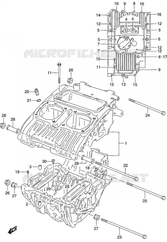 CRANKCASE Suzuki MOTO 500 GS-E 2003  GS500HUK3(P19)
