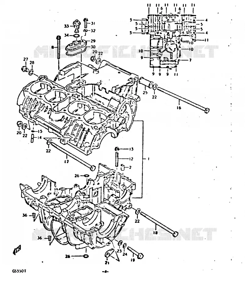 CRANKCASE Suzuki MOTO 550 GS 1980  GS550DT(T)