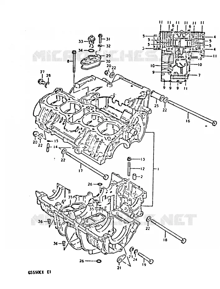 CRANKCASE Suzuki MOTO 550 GS 1981  GS550EX(X)