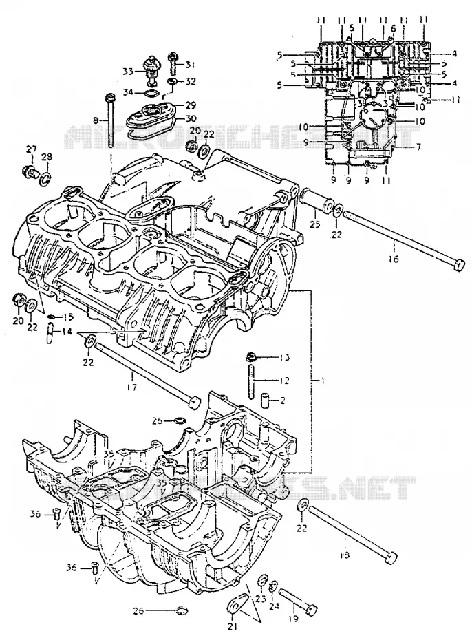 CRANKCASE Suzuki MOTO 550 GS 1982  GS550LZ