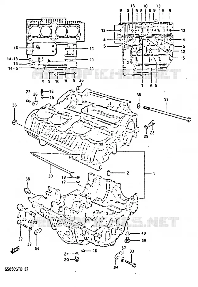 CRANKCASE Suzuki MOTO 650 GS 1983  GS650GTD