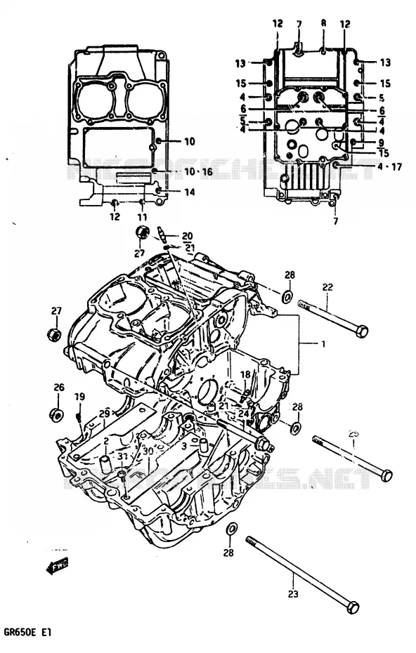 CRANKCASE Suzuki MOTO 650 TEMPTER 1983  GR650D(D/E)