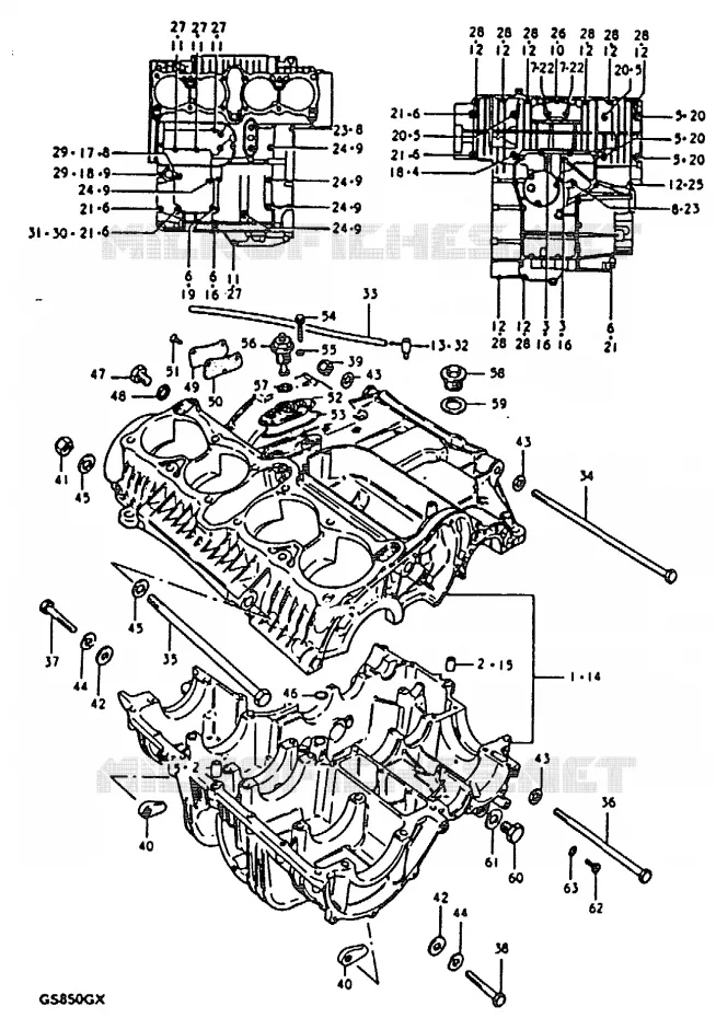 CRANKCASE Suzuki MOTO 850 GS 1981  GS850GX(T/X)