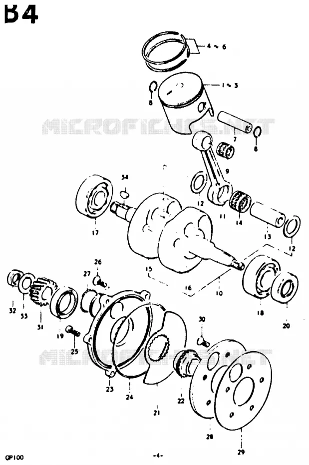 CRANKSHAFT Suzuki MOTO 100 GP 1992  GP100UN(C/N)