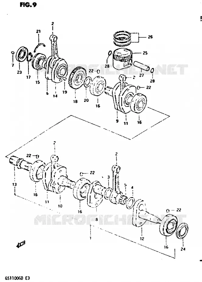 CRANKSHAFT Suzuki MOTO 1100 GS-G 1982  GS1100GZ(Z/D)