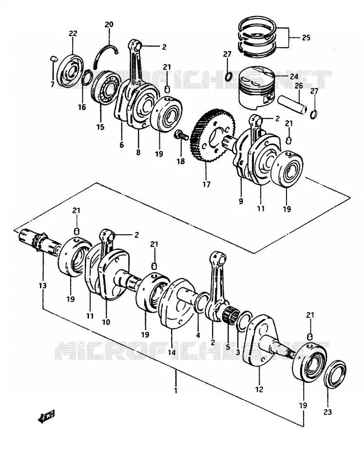 CRANKSHAFT Suzuki MOTO 1150 GS 1985  GS1150ESF(E/F/G)