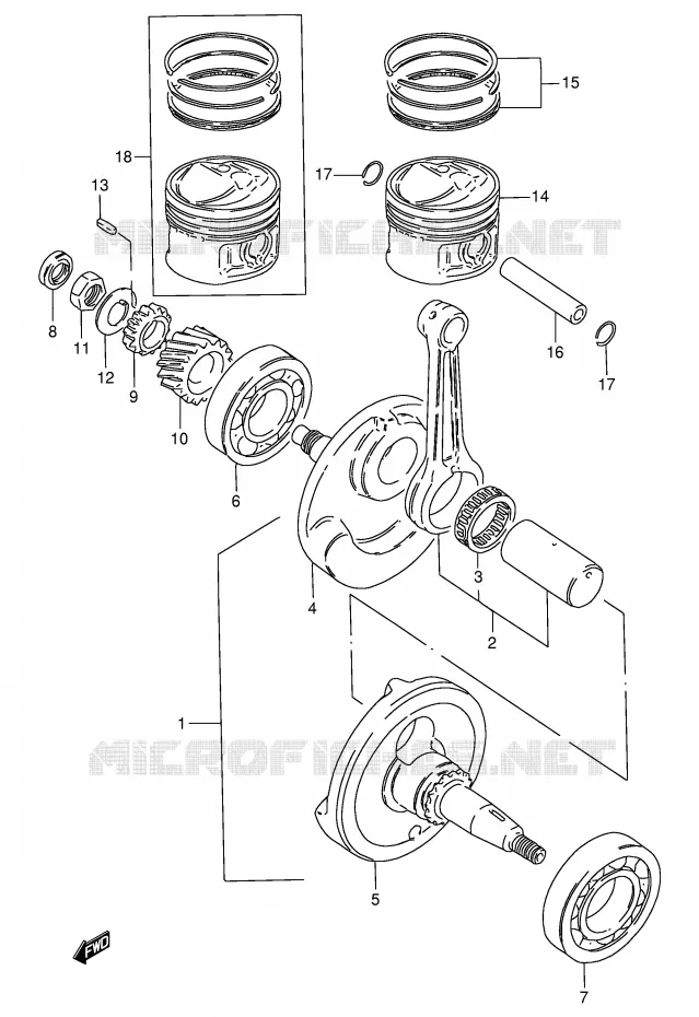 CRANKSHAFT Suzuki MOTO 125 GN 1982  GN125EZ(E1)