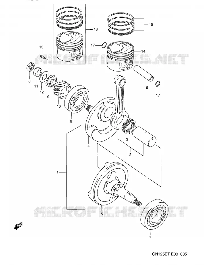 CRANKSHAFT Suzuki MOTO 125 GN 1991  GN125EM(E3)