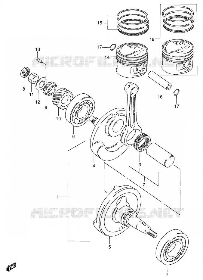 CRANKSHAFT Suzuki MOTO 125 GS 1982  GS125EEZ(E1)