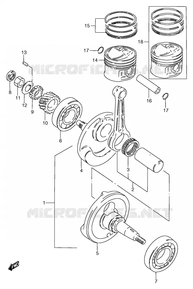CRANKSHAFT Suzuki MOTO 125 GS 2000  GS125SY(E71)