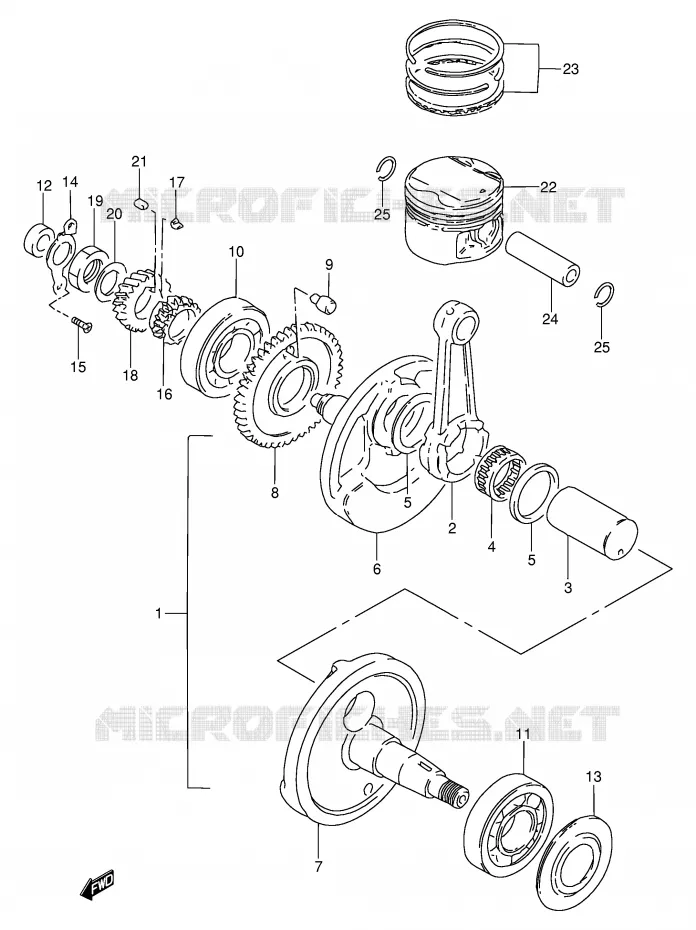 CRANKSHAFT Suzuki MOTO 250 GN 1990  GN250L(E2)