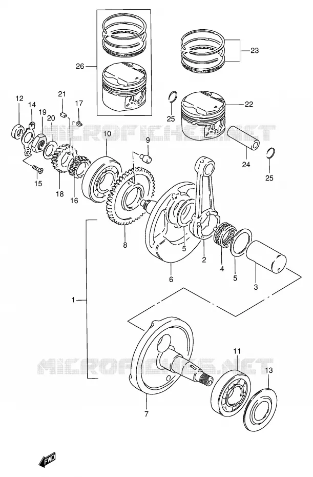 CRANKSHAFT Suzuki MOTO 250 GN 2000  GN250Y(E2)