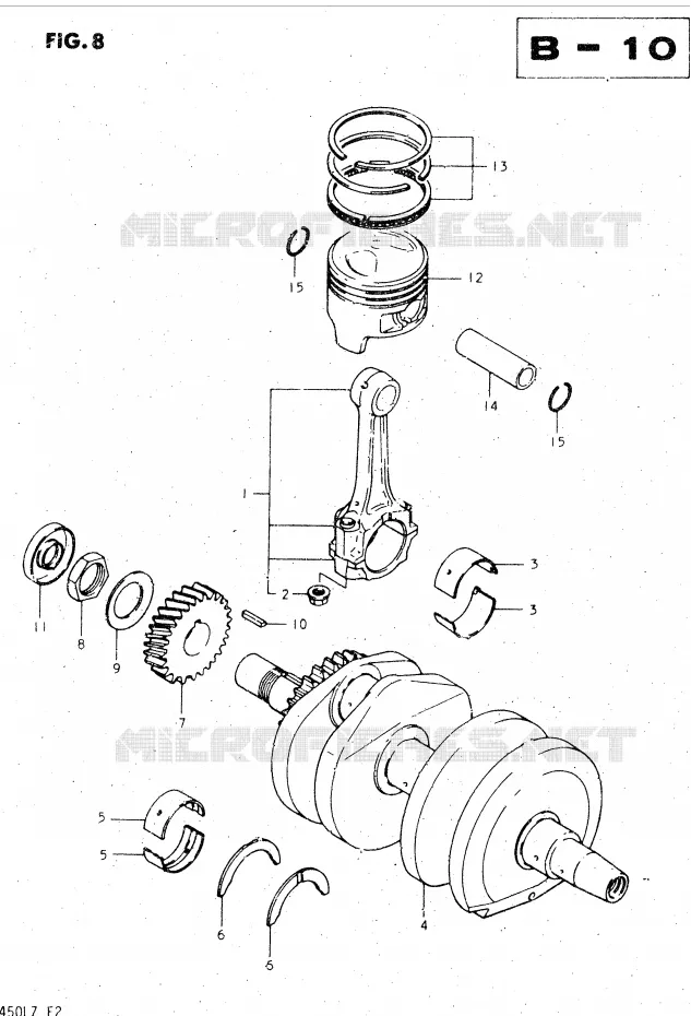 CRANKSHAFT Suzuki MOTO 450 GS-L 1982  GS450LZ(E2)