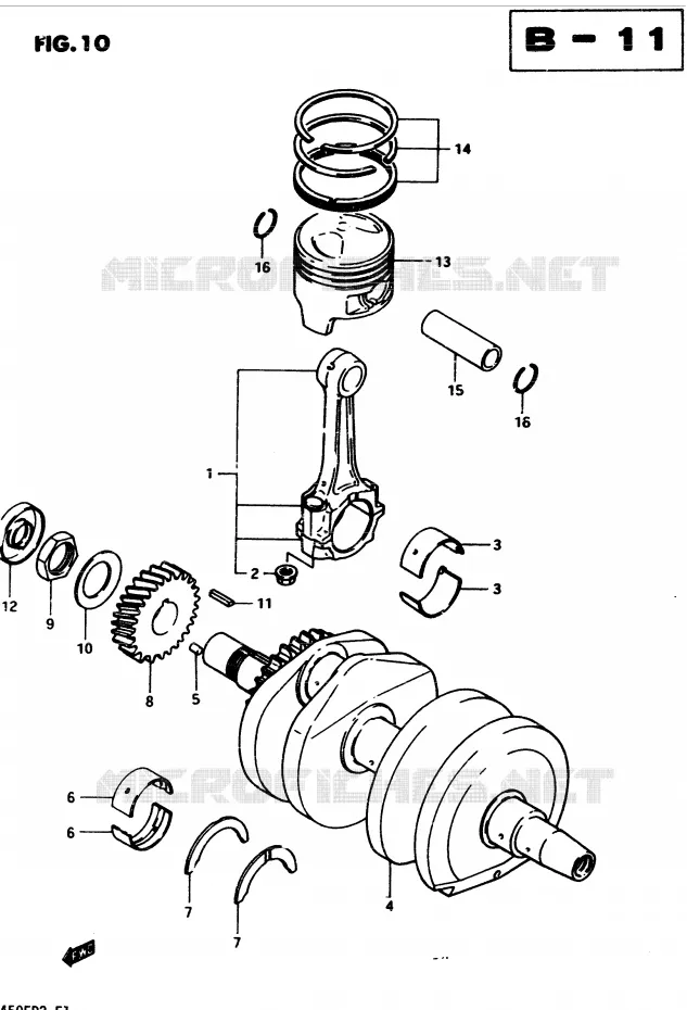 CRANKSHAFT Suzuki MOTO 450 GS-S 1982  GS450SZ(2/Z/D)