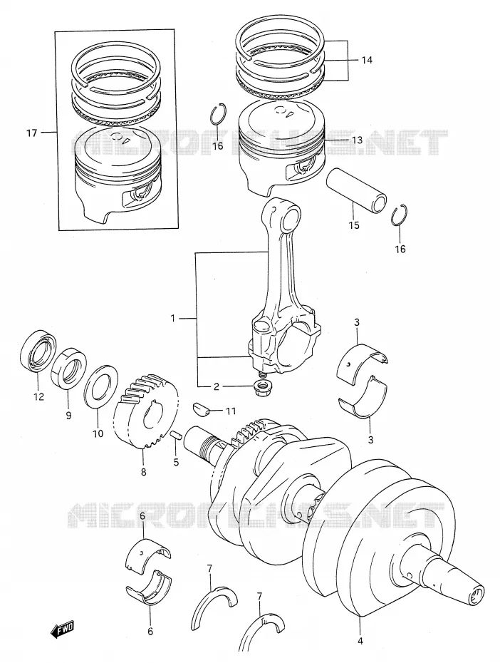 CRANKSHAFT Suzuki MOTO 500 GS-E 1992  GS500EUN(E28)