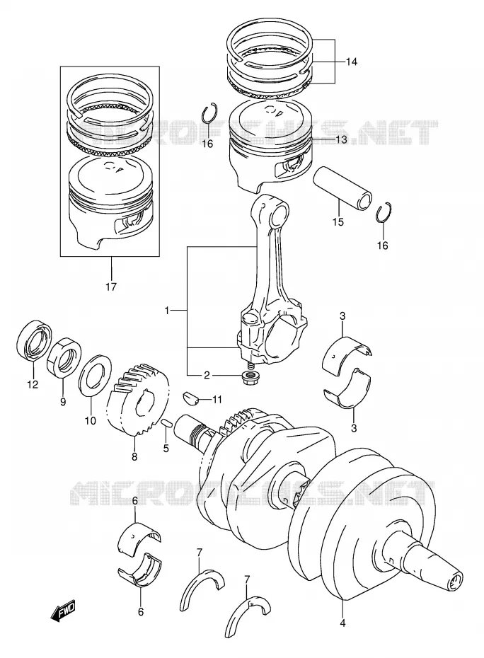 CRANKSHAFT Suzuki MOTO 500 GS-E 1995  GS500ES(E2)