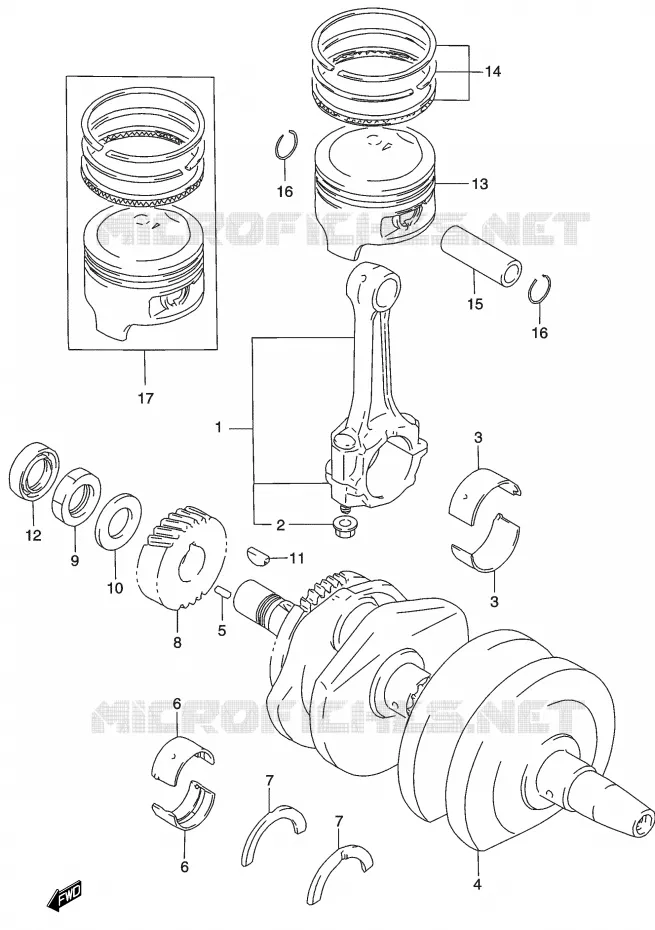 CRANKSHAFT Suzuki MOTO 500 GS-E 2003  GS500UK3(P19)