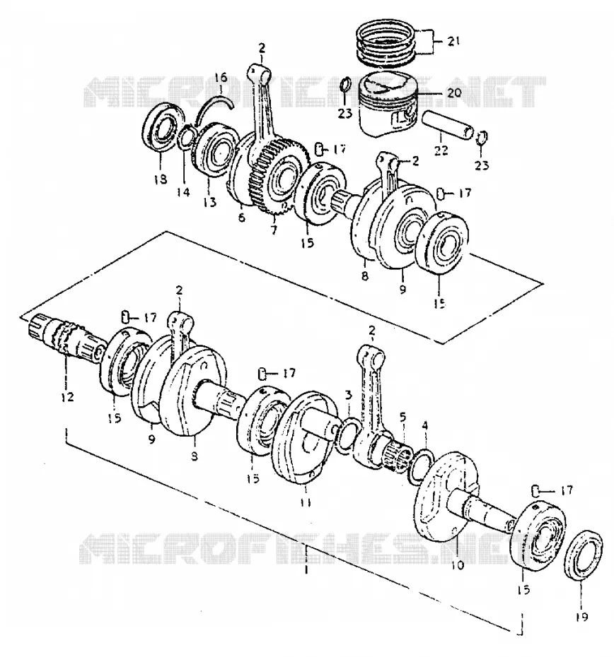 CRANKSHAFT Suzuki MOTO 550 GS 1981  GS550LX