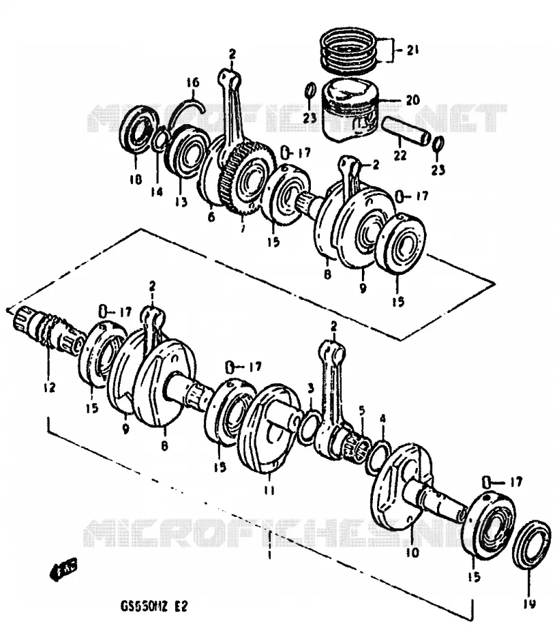 CRANKSHAFT Suzuki MOTO 550 GS 1982  GS550MZ(X/Z)