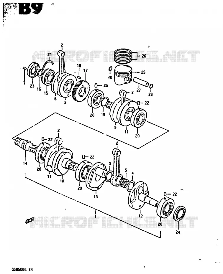 CRANKSHAFT Suzuki MOTO 850 GS 1984  GS850GE(E4)