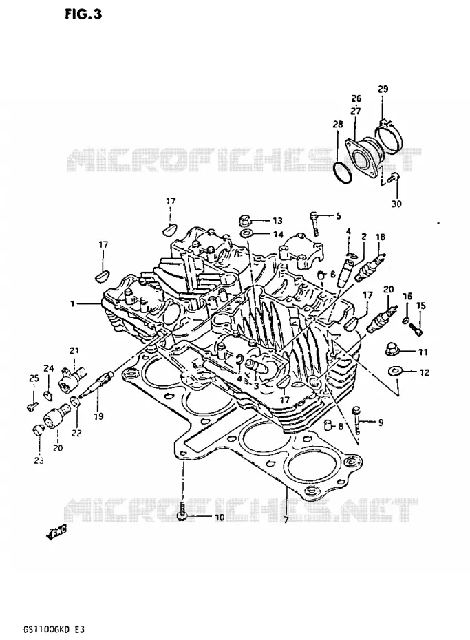 CYLINDER HEAD Suzuki MOTO 1100 GS-G 1982  GS1100GK2(Z/2/D)
