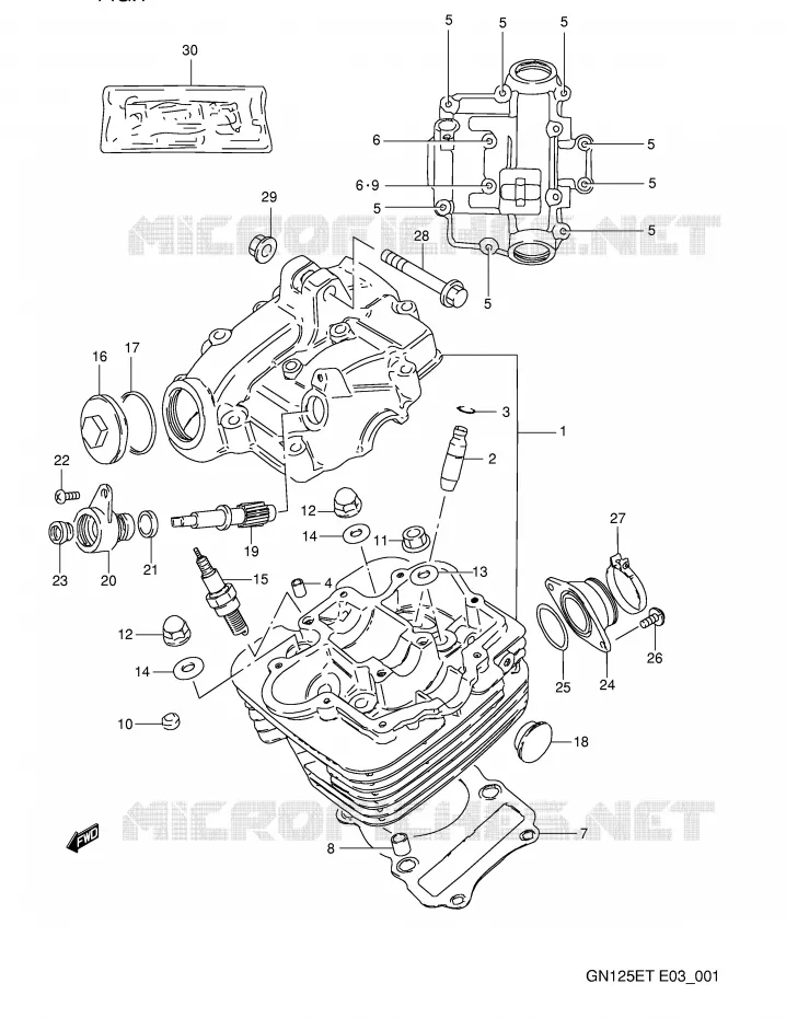 CYLINDER HEAD Suzuki MOTO 125 GN 1991  GN125EM(E3)