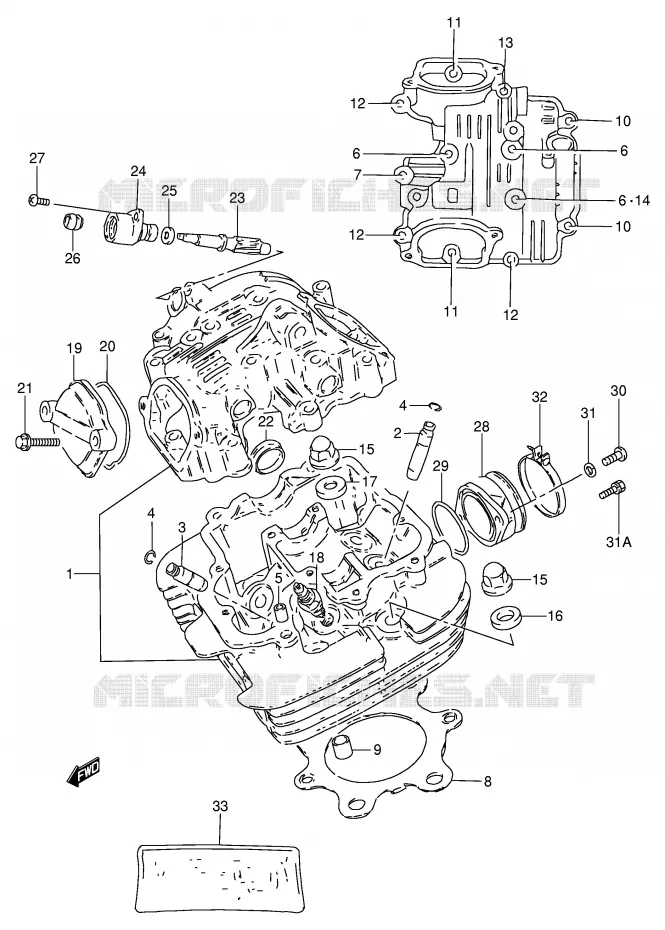 CYLINDER HEAD Suzuki MOTO 250 GN 1990  GN250L(E2)