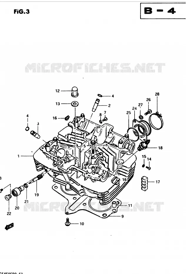 CYLINDER HEAD Suzuki MOTO 450 GS 1982  GS450Z(2/Z/D)
