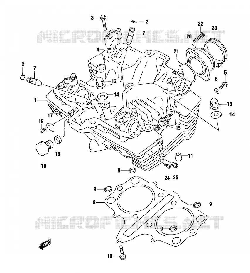 CYLINDER HEAD Suzuki MOTO 500 GS-F 2004  GS500FK4(P19)