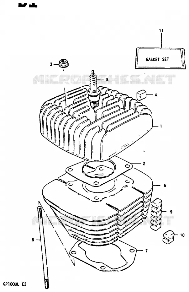 CYLINDER Suzuki MOTO 100 GP 1990  GP100UL(X/D/L)
