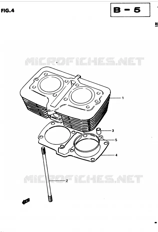 CYLINDER Suzuki MOTO 450 GS 1983  GS450D(2/Z/D)