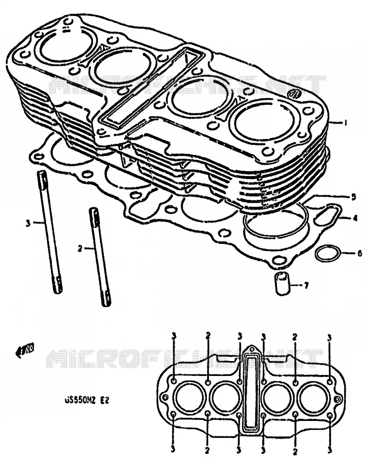 CYLINDER Suzuki MOTO 550 GS 1982  GS550MZ(X/Z)