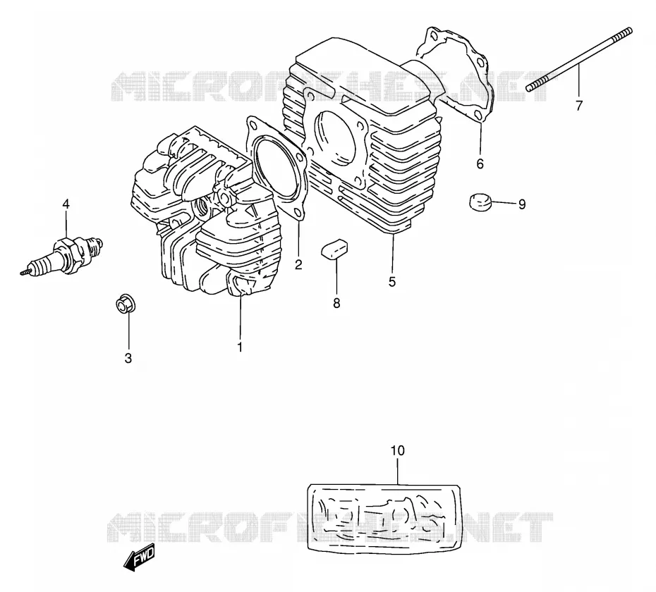 CYLINDER Suzuki SCOOTER 50 FZ 1982  FZ50Z(E1)