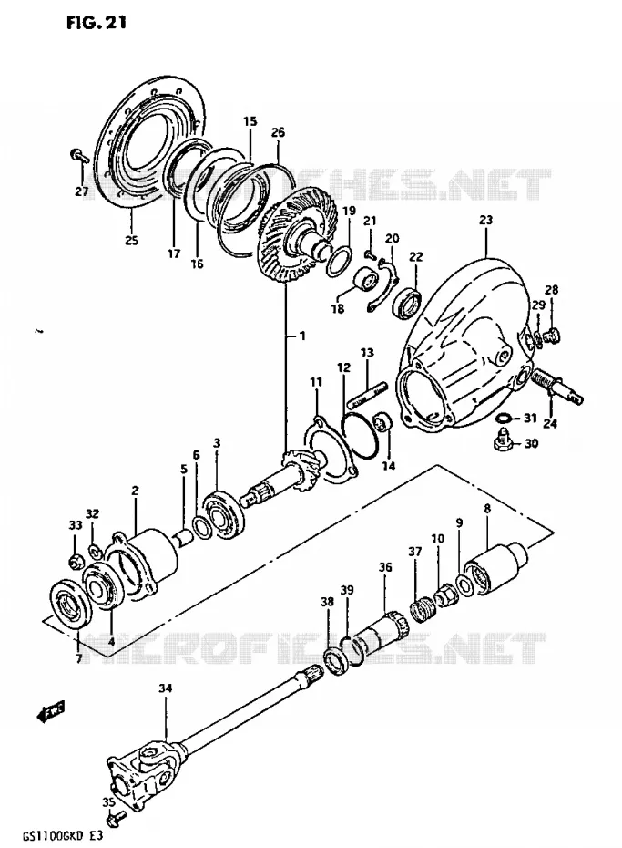 DRIVESHAFT Suzuki MOTO 1100 GS-G 1982  GS1100GKZ(Z/2/D)