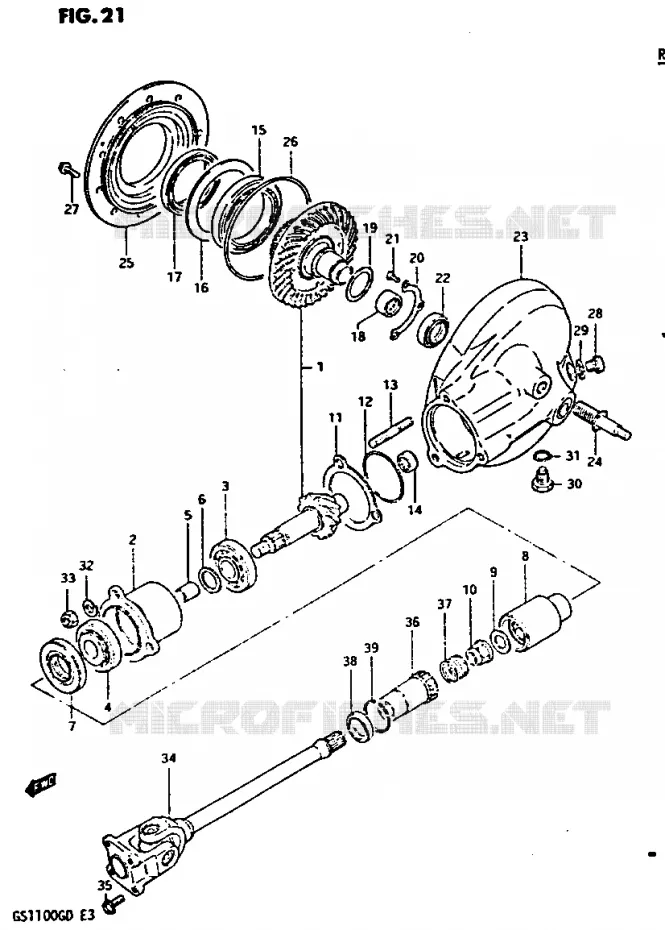 DRIVESHAFT Suzuki MOTO 1100 GS-G 1983  GS1100GD(Z/D)