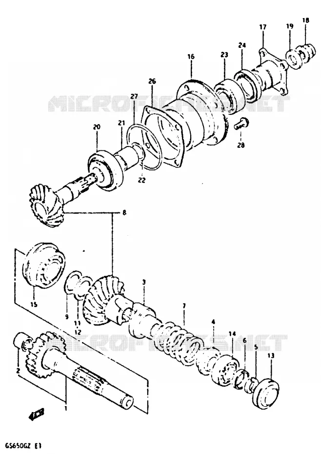 DRIVESHAFT Suzuki MOTO 650 GS 1999  GS650GX(X/Z)