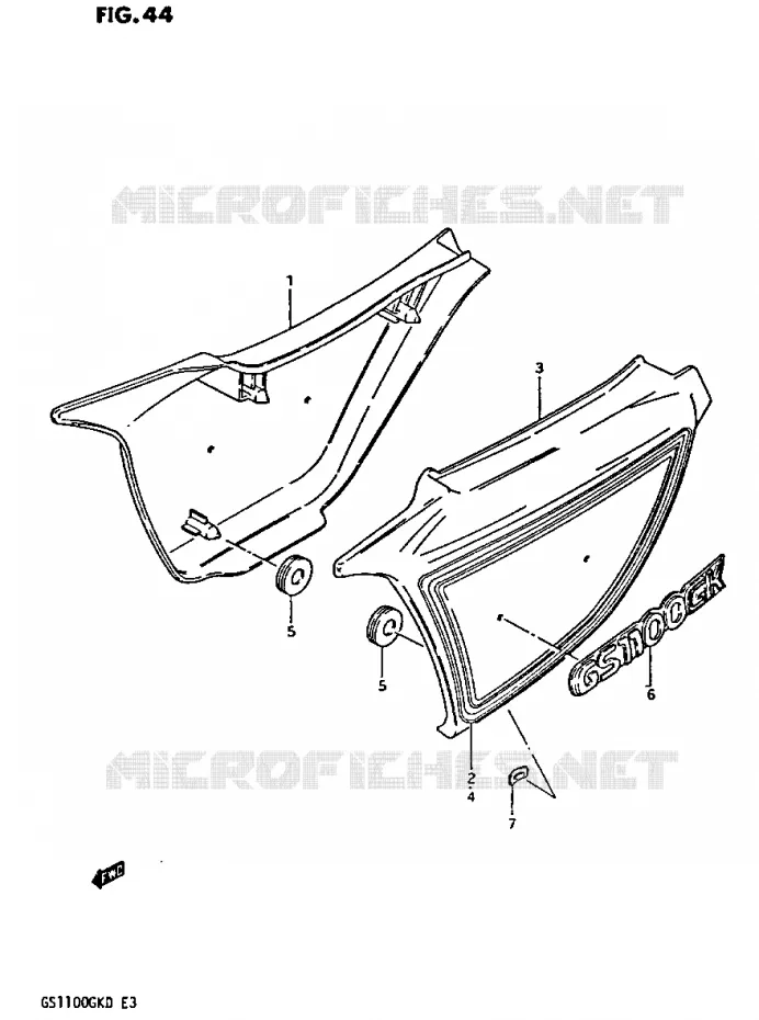 FAIRING (GS1100GK2/GKD) Suzuki MOTO 1100 GS-G 1982  GS1100GK2(Z/2/D)