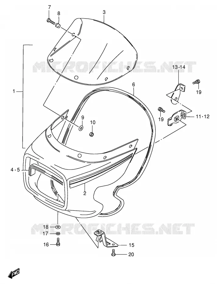 FAIRING (GS125ESM/ESR) Suzuki MOTO 125 GS 1985  GS125ESF(E1)