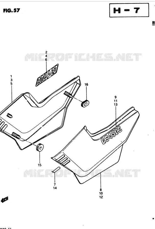 FAIRING (GS450SZ E6, E24, E34, E39) Suzuki MOTO 450 GS 1982  GS450Z(2/Z/D)