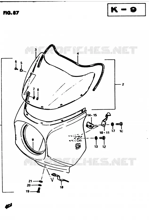 FAIRING (GS450SZ E6, E24, E34, E39) Suzuki MOTO 450 GS-S 1982  GS450SZ(2/Z/D)