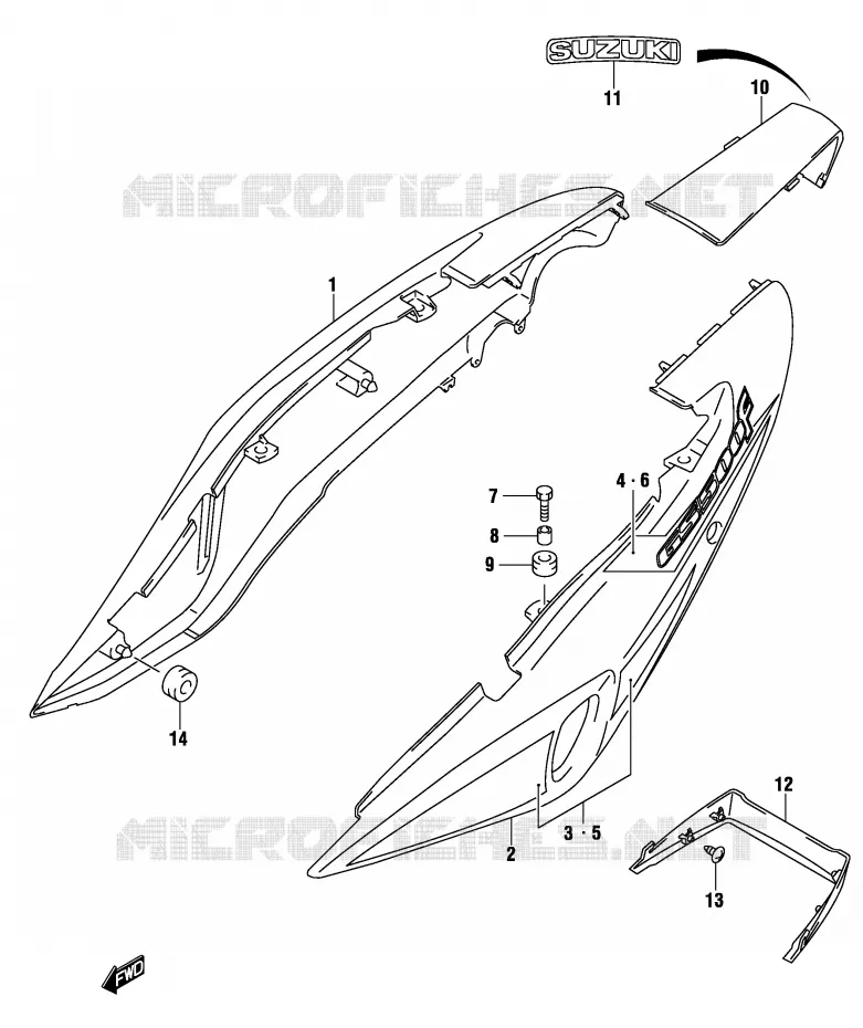 FAIRING (GS500FK4/FUK4) Suzuki MOTO 500 GS-E 2004  GS500K4(P19)