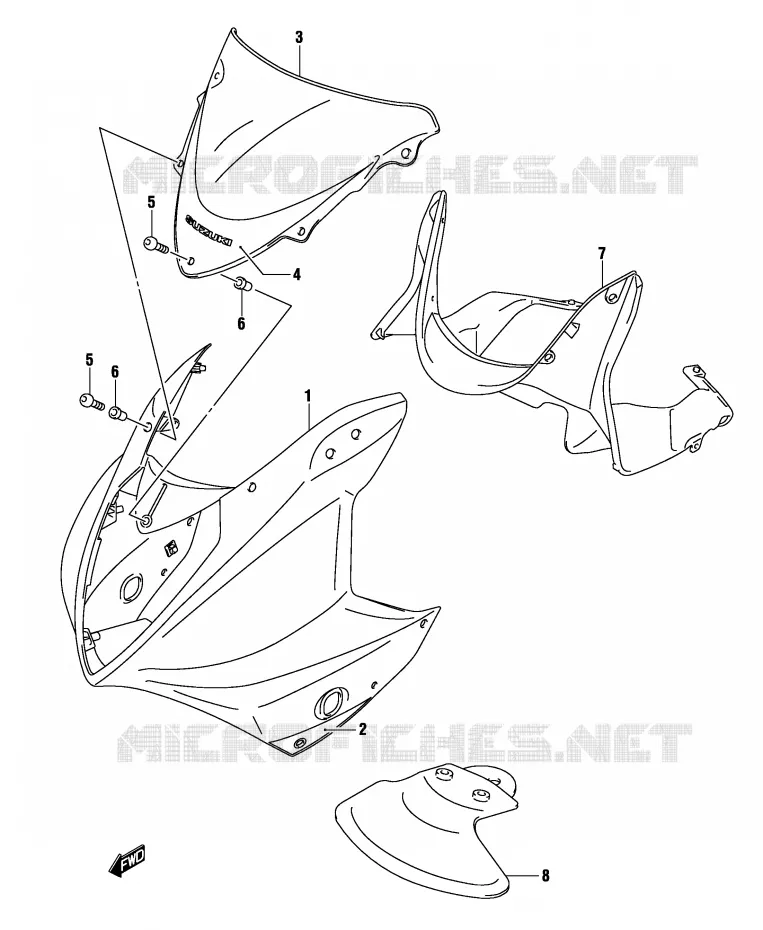FAIRING (GS500FK4/FUK4) Suzuki MOTO 500 GS-F 2004  GS500FUK4(P19)