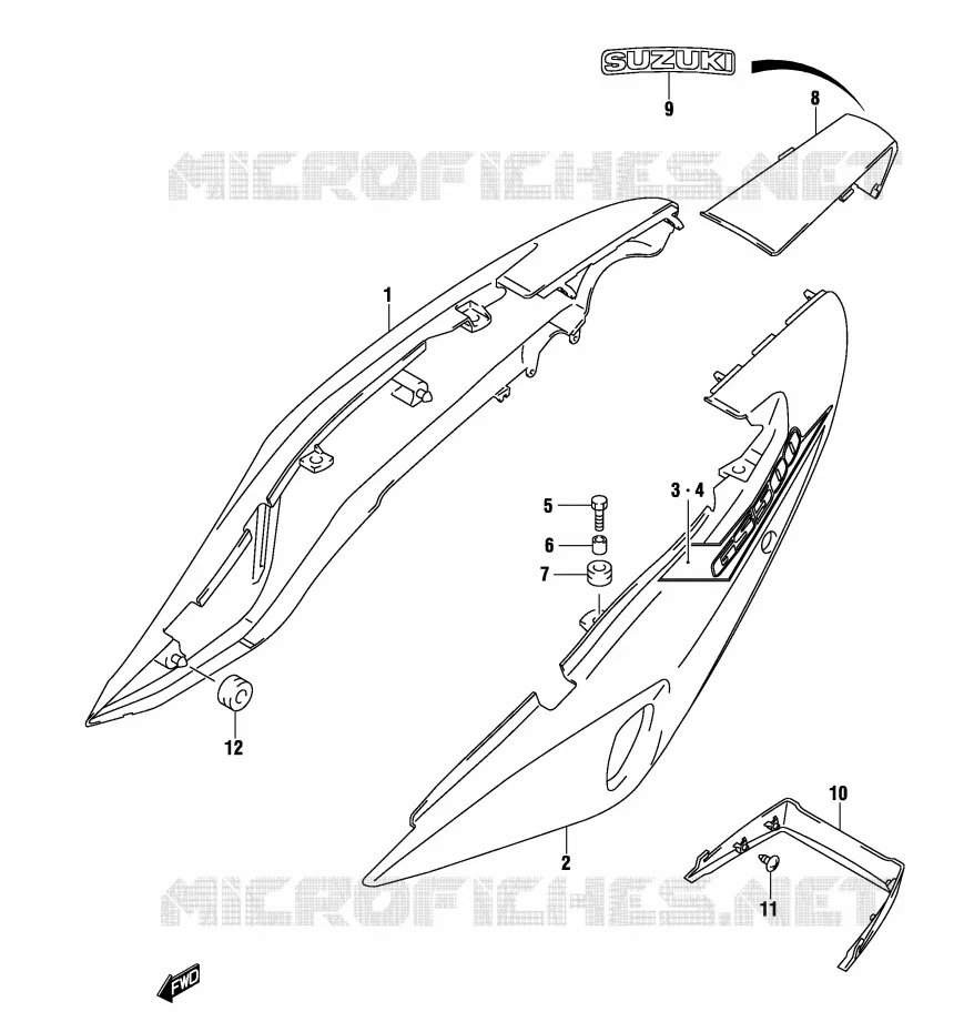 FAIRING (GS500K4/UK4) Suzuki MOTO 500 GS-F 2004  GS500FK4(P19)